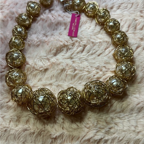Christian Siriano Gold and Silver Beaded Necklace - Picture 4 of 4
